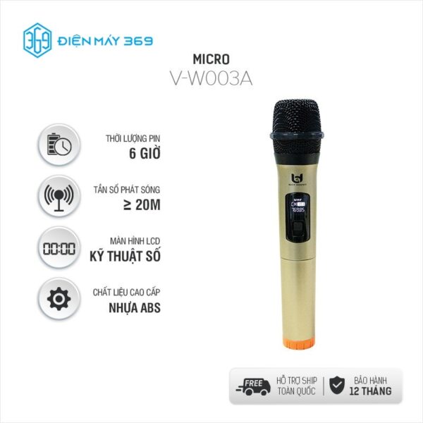 Micro Không Dây Đa Năng BEST SOUND V-W003A màu vàng