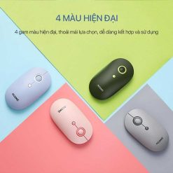 Chuột Không Dây ACOME AM300 Avocado Green + Gery + Pink + Light Blue - 2.4GHz 1600DPI Tĩnh Âm - Kiểu Dáng Thời Trang