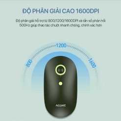 Chuột Không Dây ACOME AM300 Avocado Green + Gery + Pink + Light Blue - 2.4GHz 1600DPI Tĩnh Âm - Kiểu Dáng Thời Trang