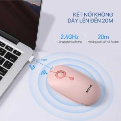 Chuột Không Dây ACOME AM300 Avocado Green + Gery + Pink + Light Blue - 2.4GHz 1600DPI Tĩnh Âm - Kiểu Dáng Thời Trang