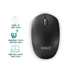 Chuột Không Dây ROBOT M210 Black + White - 2.4Ghz 1600Dpi Kèm Pin