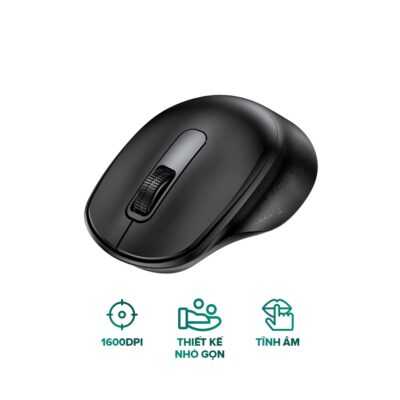 Chuột Không Dây ROBOT M312 Black – Tĩnh âm, 500Hz 1600DPI