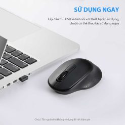 Chuột Không Dây ROBOT M312 Black – Tĩnh âm, 500Hz 1600DPI