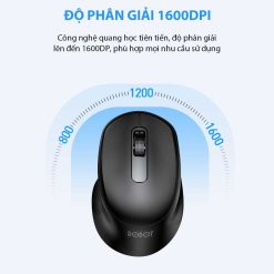 Chuột Không Dây ROBOT M312 Black – Tĩnh âm, 500Hz 1600DPI