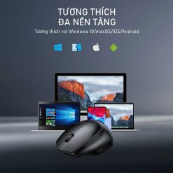 Chuột Không Dây ROBOT M350 Black - 2 kiểu kết nối Bluetooth/USB Nano. Độ phân giải 1600DPI. Nút bấm tĩnh âm