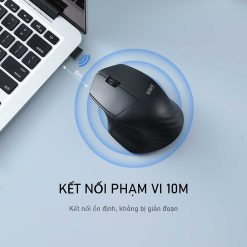 Chuột Không Dây ROBOT M350 Black - 2 kiểu kết nối Bluetooth/USB Nano. Độ phân giải 1600DPI. Nút bấm tĩnh âm