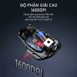 Chuột Không Dây ROBOT M350 Black - 2 kiểu kết nối Bluetooth/USB Nano. Độ phân giải 1600DPI. Nút bấm tĩnh âm