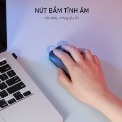 Chuột Không Dây ROBOT M510 - Con lăn kim loại, Nút bấm tĩnh âm 1600DPI