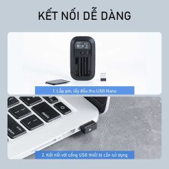Chuột Không Dây ROBOT M510 - Con lăn kim loại, Nút bấm tĩnh âm 1600DPI