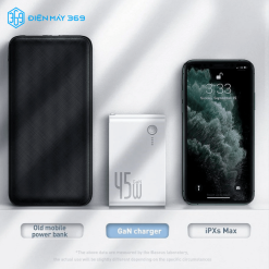 Cốc sạc nhanh kiêm pin sạc dự phòng Baseus GaN Power Station 45W 2 in 1 PD/QC3.0 (10.000mAh , Type C/USB Quick Charge,Travel Charger & Powerbank )