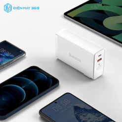 Cốc Sạc Siêu Nhanh Kiêm Pin Dự Phòng Baseus Power Station 4 Hybrid GaN Power Bank Adaptor 10.000mAh 87W