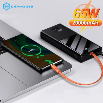 Pin dự phòng công suất cao Baseus Elf Digital Display Fast Charging Power Bank 65W 20.000mhA