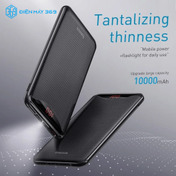 Pin dự phòng nhỏ gọn Baseus Gentleman Digital Display Powerbank 10.000mAh dùng cho iPhone/Samsung/Oppo/ Xiaomi (10,000mAh, 2 Port USB, LED/ LCD Display)