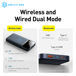 Pin Dự Phòng Sạc Nhanh Không Dây Baseus Magnetic Wireless Fast Charging Power bank 10000mAh 20W