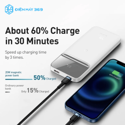 Pin dự phòng sạc nhanh không dây tích hợp nam châm Baseus Magnetic Wireless Quick Charging Power Bank (10.000mAh