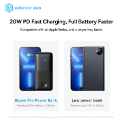Pin Dự Phòng Sạc Nhanh Thế Hệ Mới Baseus Bipow Pro Digital Display Fast Charge Power Bank 10000mAh 22.5W/ 20W (Kèm Cáp Type C 3A 30cm)