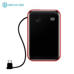 Pin dự phòng sạc nhanh tích hợp cáp sạc đeo tay Baseus Mini S Digital Display (3A/15W, PD/QC, 10,000mAh Power Bank with Lightning/ Type C Cable)