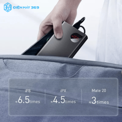 Pin dự phòng sạc nhanh, vỏ kim loại Baseus Adaman Metal Digital Display Quick Charge Power Bank 20.000mAh
