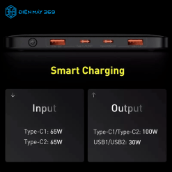 Pin sạc dự phòng 100W Baseus World Premiere Power Bank Portable External Battery Charger for Notebook