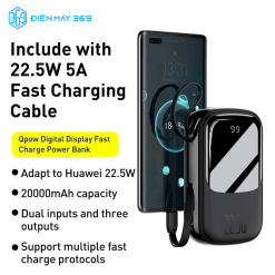 Pin sạc dự phòng sạc nhanh Baseus Qpow Digital Display 20.000mAh