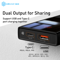 Pin sạc dự phòng sạc nhanh Baseus Super Mini Digital Display Power Bank (10.000mAh / 20.000mAh, 22.5W, màn hình LED)