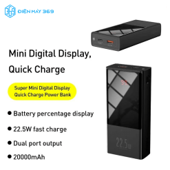 Pin sạc dự phòng sạc nhanh Baseus Super Mini Digital Display Power Bank (10.000mAh / 20.000mAh, 22.5W, màn hình LED)
