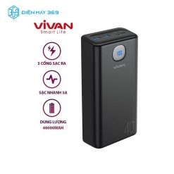 Sạc Dự Phòng VIVAN VPB-B40 Sạc nhanh 40000mAh 22.5W Đen