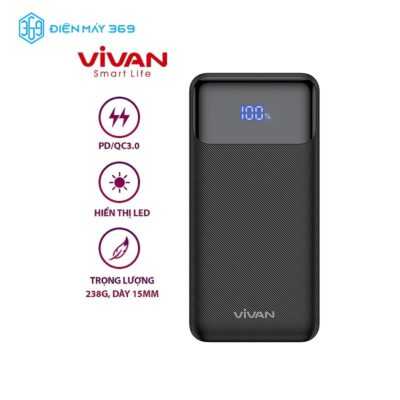 Sạc Dự Phòng VIVAN VPB-X10 Sạc nhanh 100000mAh 20W Đen