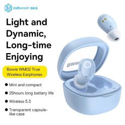 Tai Nghe Bluetooth Không Dây Baseus Bowie WM02 True Wireless Earphones Blue