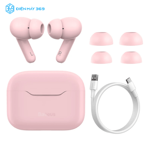 Tai Nghe Bluetooth Không Dây Baseus SIMU ANC True Wireless Earphones S1 Pink