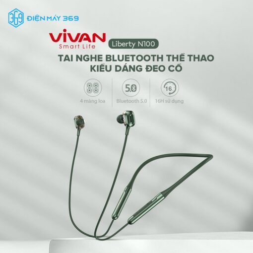 Tai Nghe Bluetooth Không Dây VIVAN Liberty N100 Green
