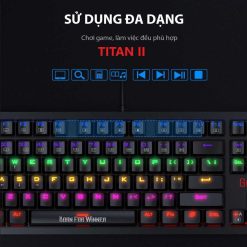 Trọn Bộ Bàn Phím CƠ Có Dây Gaming GAMEN Titan II - Anti-ghosting, 17 hiệu ứng LED