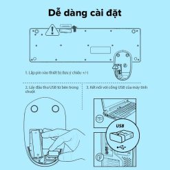 Trọn Bộ Bàn Phím Không Dây ACOME AKM2000 Black