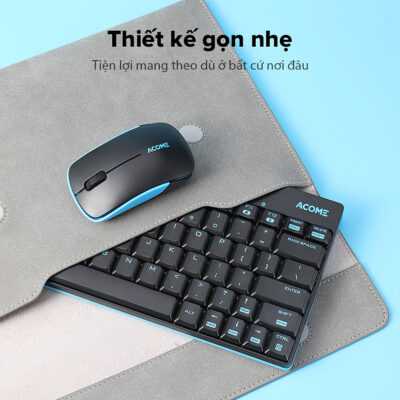 Trọn Bộ Bàn Phím Không Dây ACOME AKM2000 Black