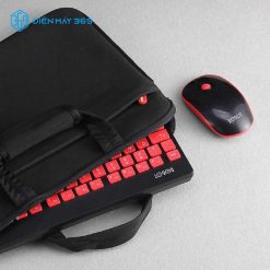 Trọn Bộ Bàn Phím Không Dây ROBOT KM3000 Red + Black - 2.4GHz Tĩnh Âm
