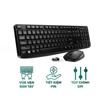 Trọn Bộ Bàn Phím Không Dây ROBOT KM3100 - Tiết kiệm pin, Tùy chỉnh DPI