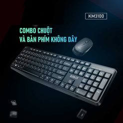 Trọn Bộ Bàn Phím Không Dây ROBOT KM3100 - Tiết kiệm pin, Tùy chỉnh DPI