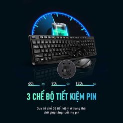Trọn Bộ Bàn Phím Không Dây ROBOT KM3100 - Tiết kiệm pin, Tùy chỉnh DPI