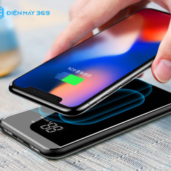 Pin sạc dự phòng không dây Baseus LV197 cho iPhoneX (LCD Qi Wireless Charger, 8.000 mAh, 2A, Power Bank)
