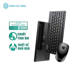 Trọn Bộ Bàn Phím Không Dây ROBOT KM3000 Black - 2.4GHz Tĩnh Âm